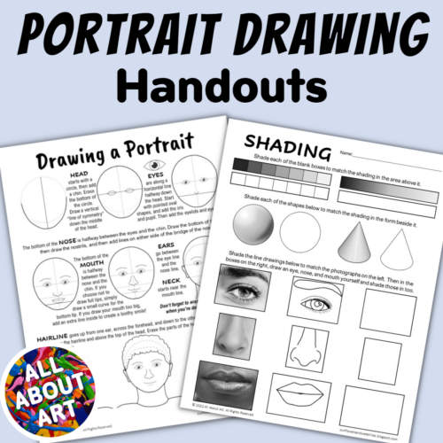 Drawing a Portrait Handout for Facial Proportions and Shading Practice ...