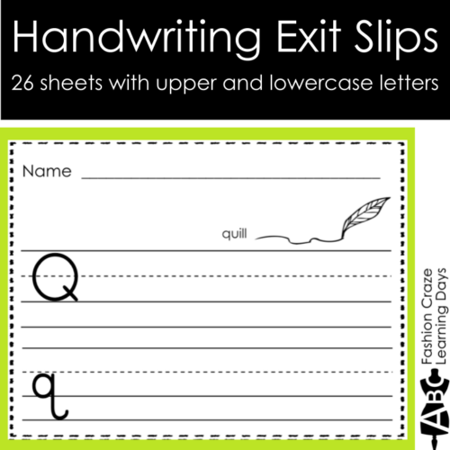 Handwriting Practice Exit Slips Uppercase and Lowercase Letters for K1