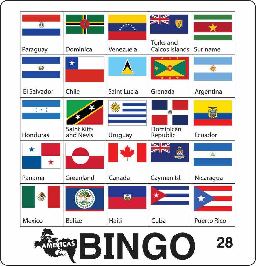 Flags of the World Bingo Americas ESL ELL Game Made By Teachers