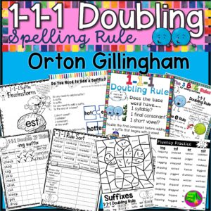 1-1-1 Doubling Rule - Orton Gillingham Spelling Rule Adding Suffixes