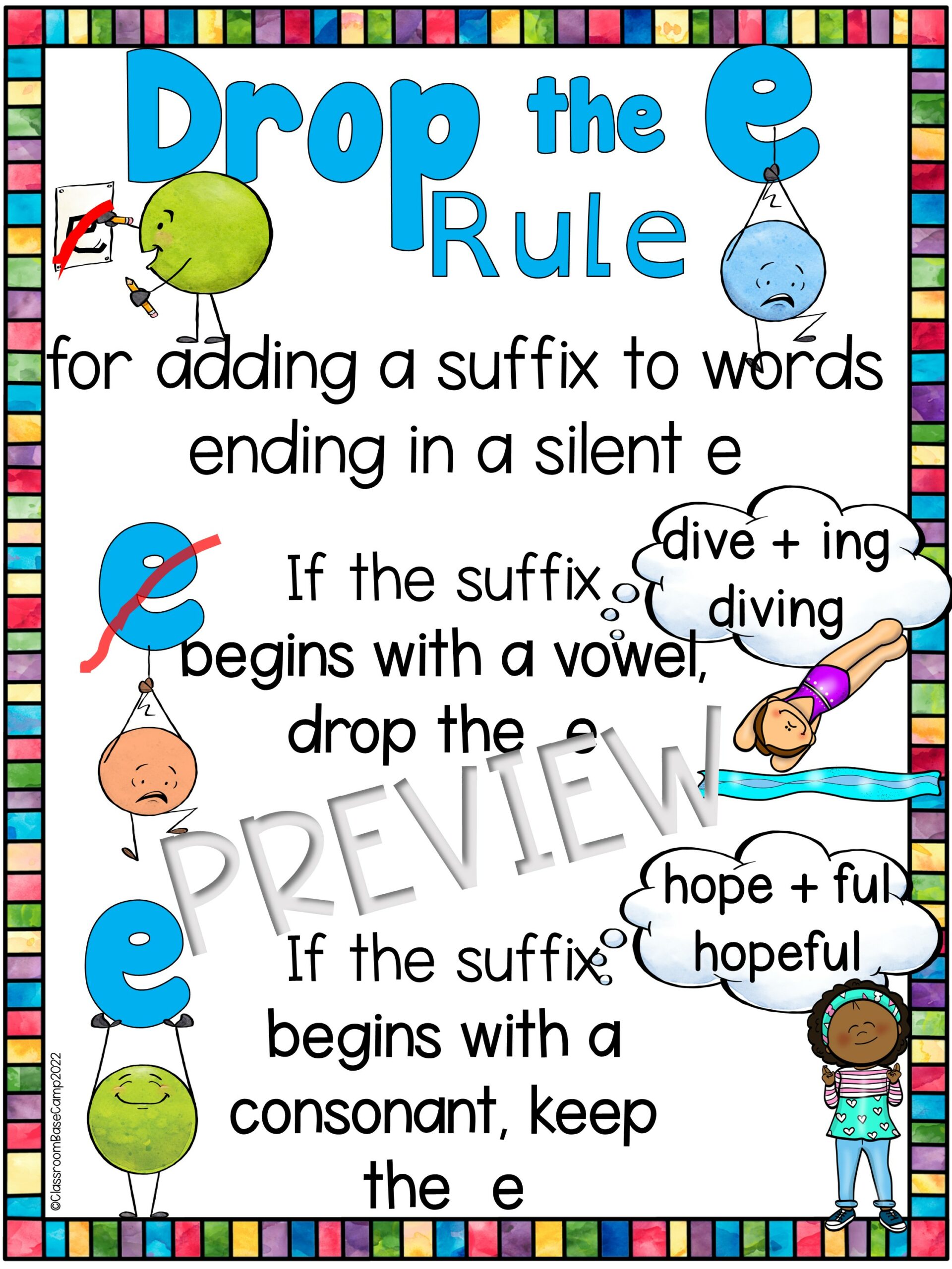 Drop The E Rule Orton Gillingham Spelling Rule For Adding Suffixes