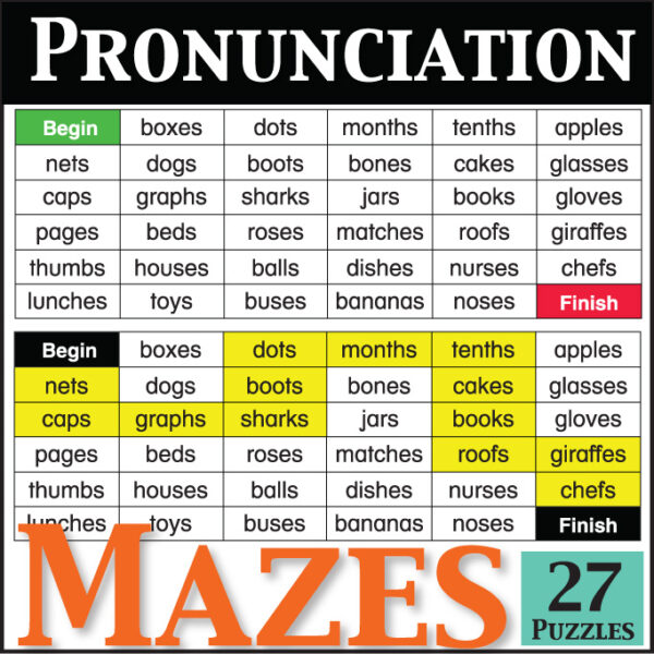 English Pronunciation Mazes ESL ELL Newcomer Game | Made By Teachers