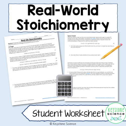 Chemistry Real Life Stoichiometry Application Problems With Answer Key