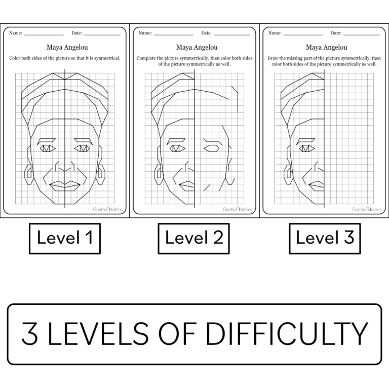 Black History Month Math activity Maya Angelou Symmetry Math Centers ...