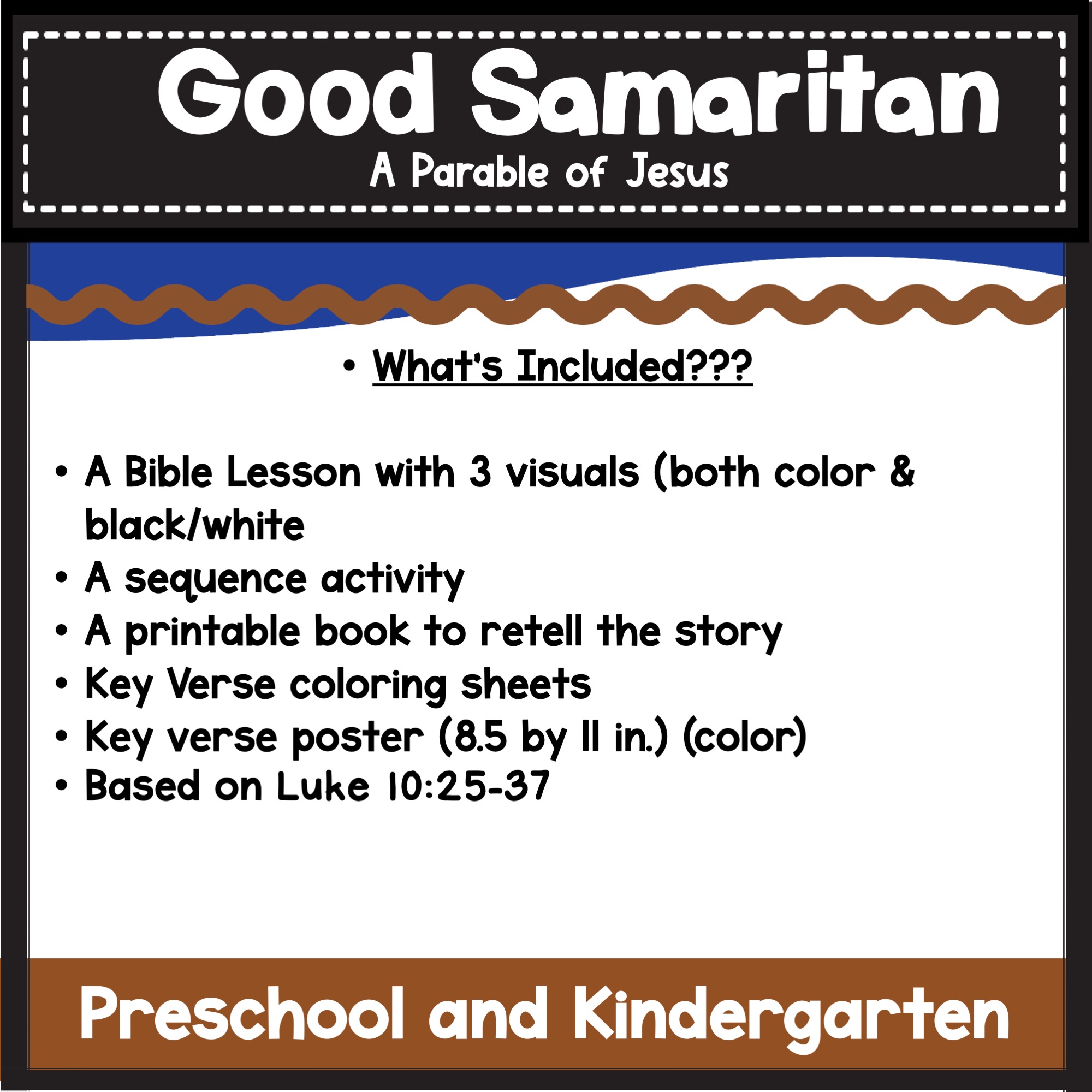 Good Samaritan Bible Lesson for Preschool and Kindergarten Made By