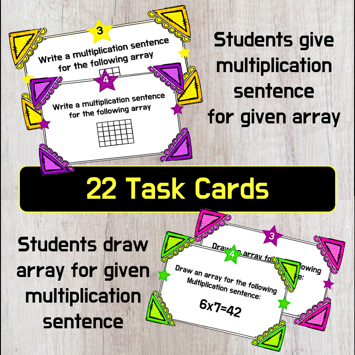 Understanding Multiplication Using Arrays: 78 Task Cards With Word ...