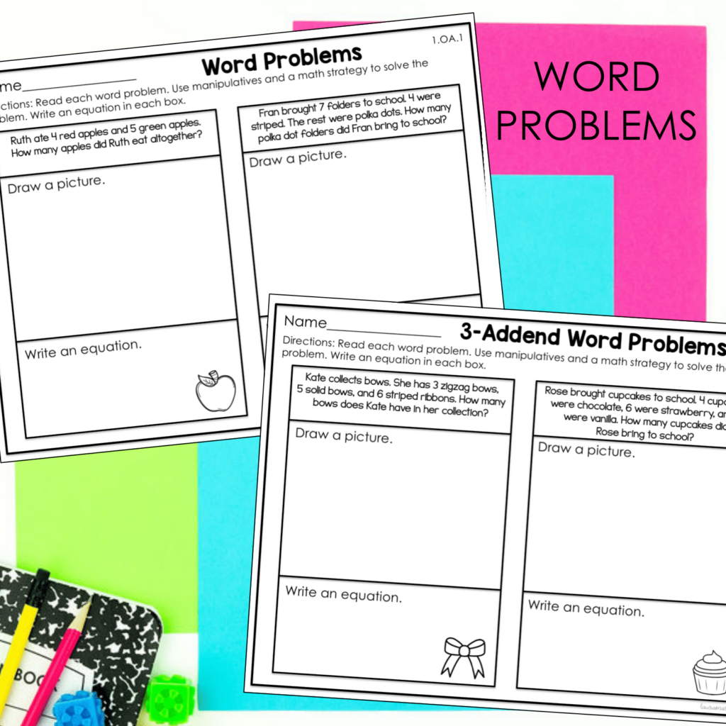 First Grade Math Worksheets SET 2 - First Grade Math Assessments | Made ...