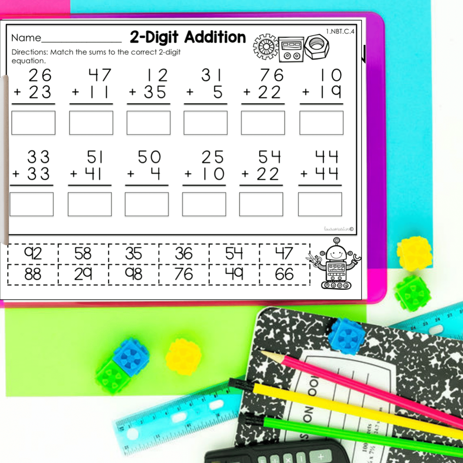 First Grade Math Worksheets SET 2 - First Grade Math Assessments | Made ...