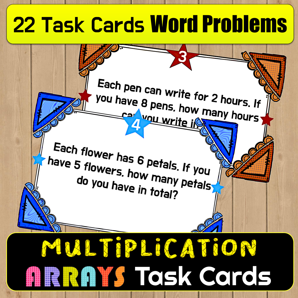 Understanding Multiplication Using Arrays: 78 Task Cards With Word ...