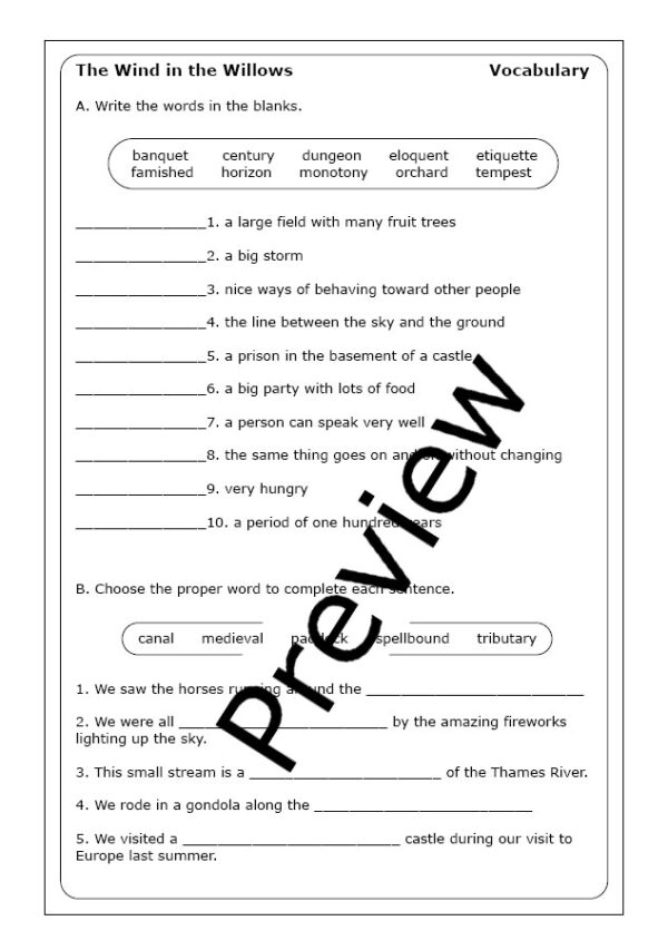 Kenneth Grahame "The Wind in the Willows" worksheets | Made By Teachers