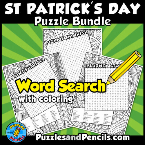 St Patrick's Day Word Search Puzzle Activity Page BUNDLE | 10 ...