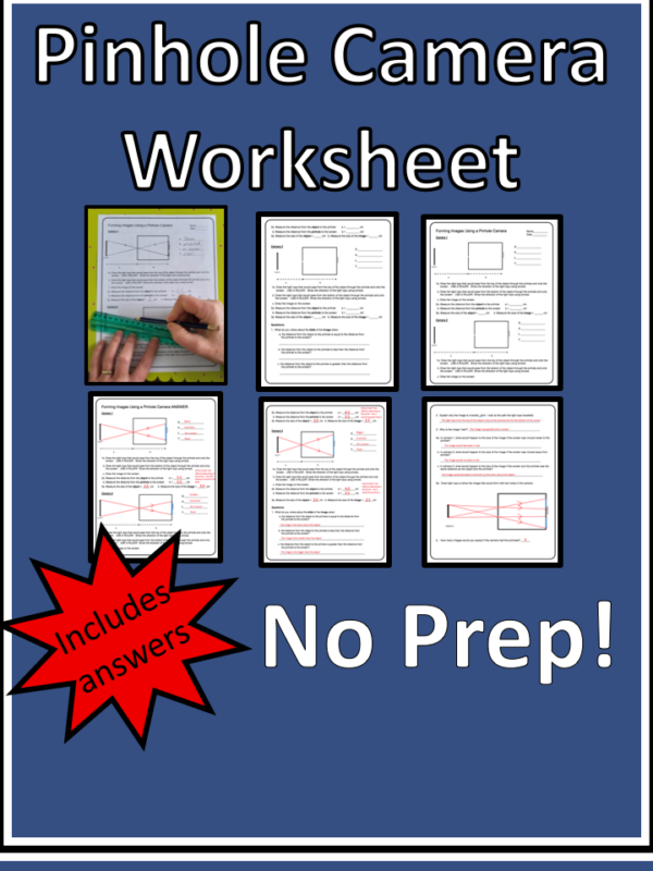 Pinhole Camera Worksheet Geometric Optics Made By Teachers