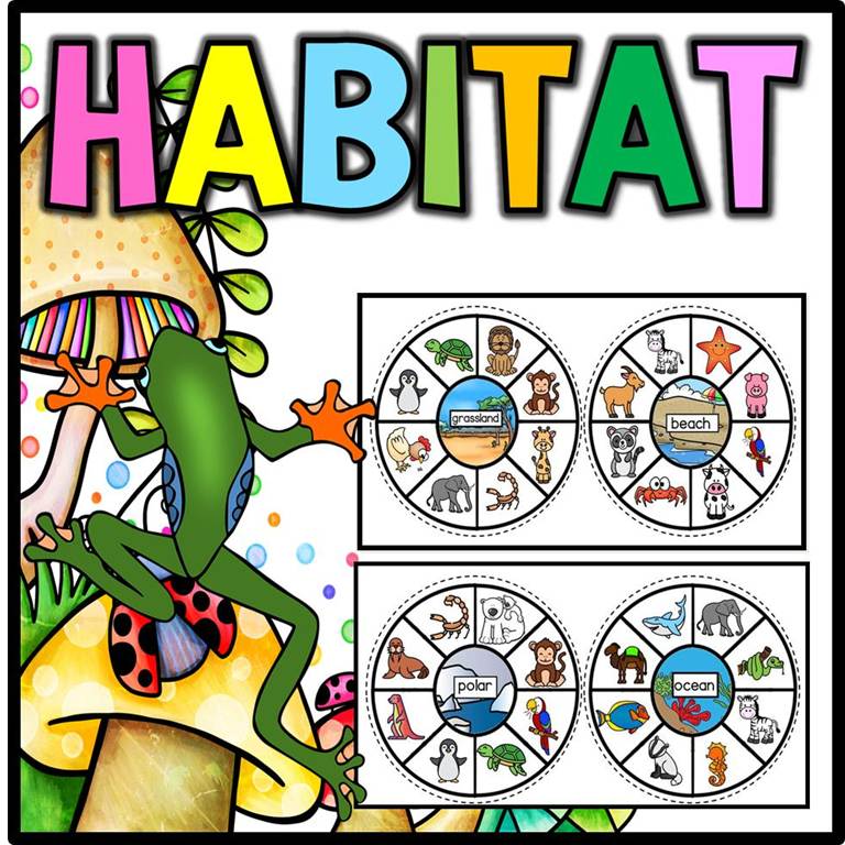 animal habitat clip cards