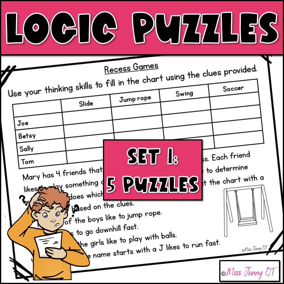 Executive Functioning Activities Logic Puzzle Worksheets for Kids ...