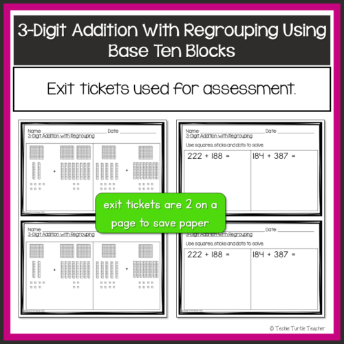 3-Digit Addition with Regrouping Using Base Ten Blocks | Made By Teachers