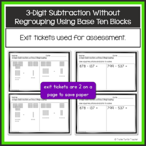 3-Digit Subtraction without Regrouping Using Base Ten Blocks | Made By ...