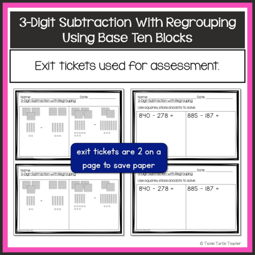 3-Digit Subtraction with Regrouping Using Base Ten Blocks | Made By ...