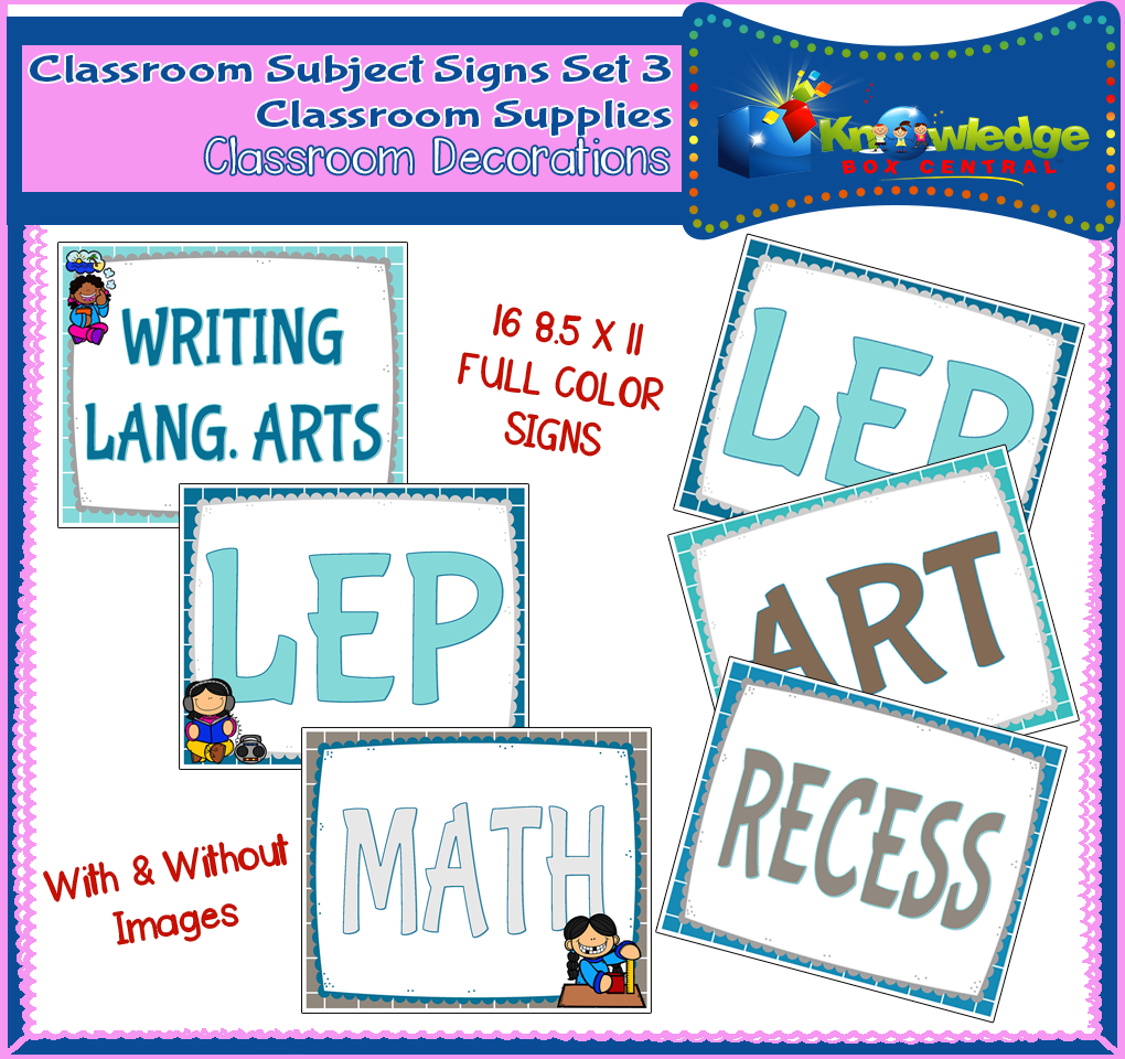 Classroom Subject Signs Set 3