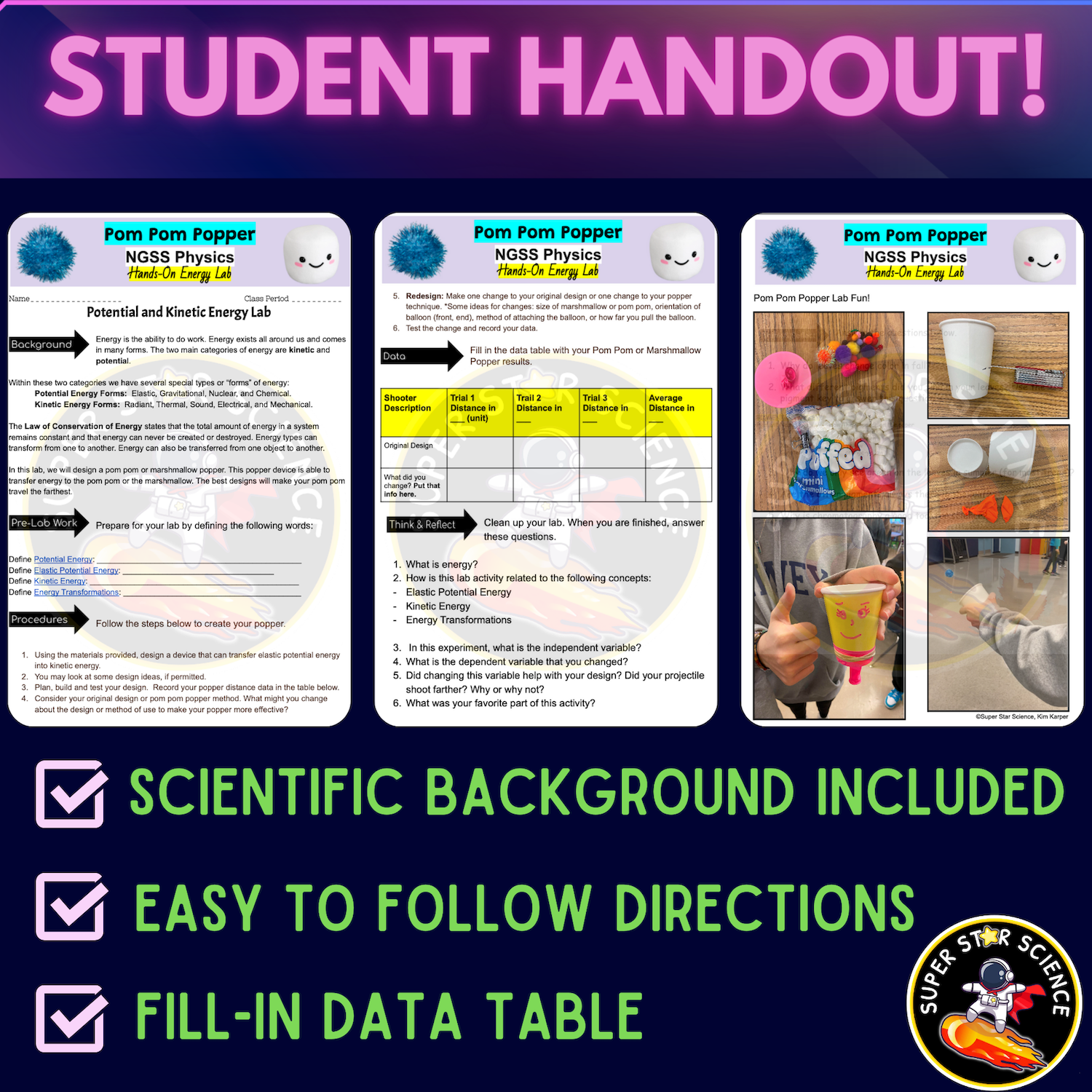 Potential & Energy Lab Hands On Physics Fun NGSS Activity