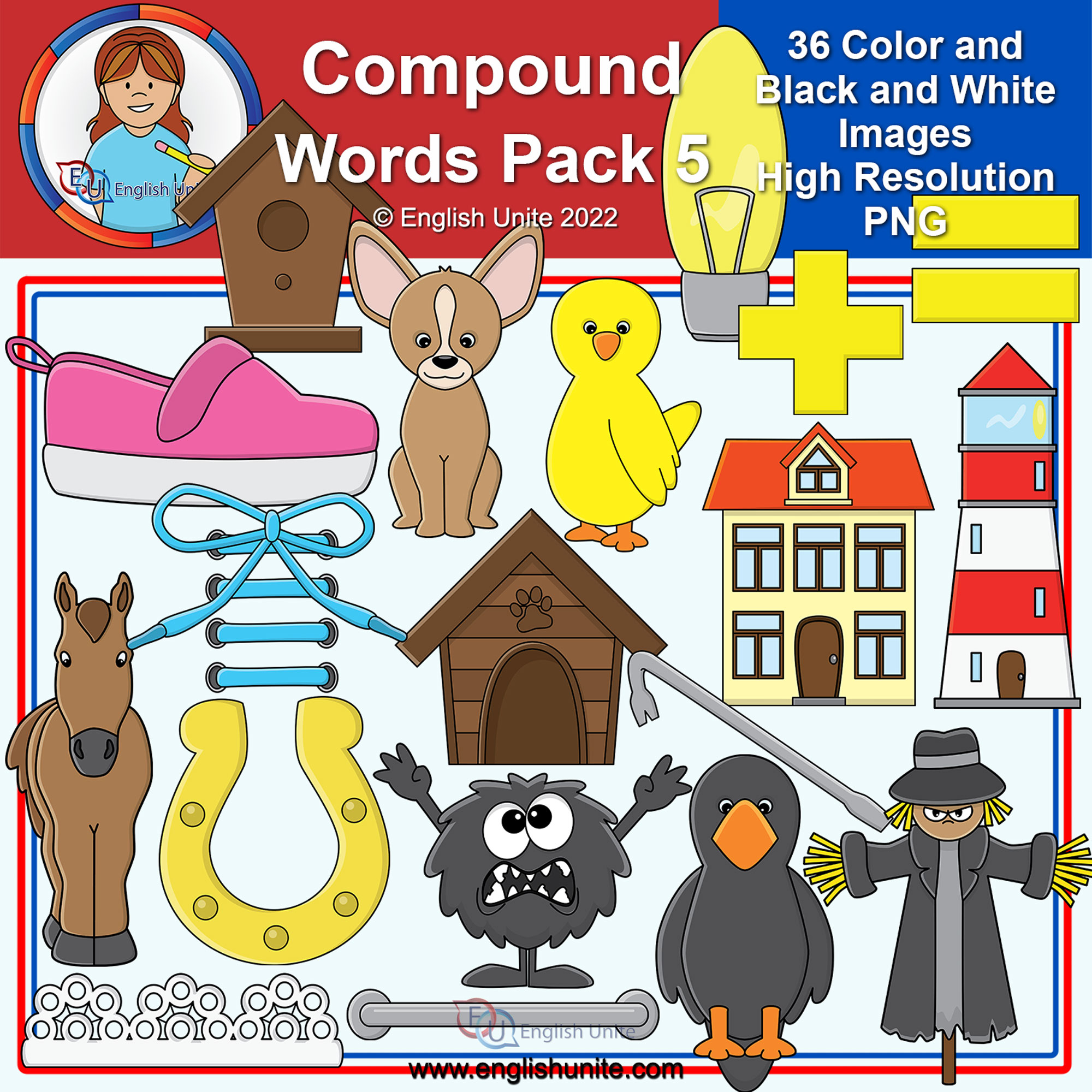 Clip art compound words pack 5 made by teachers