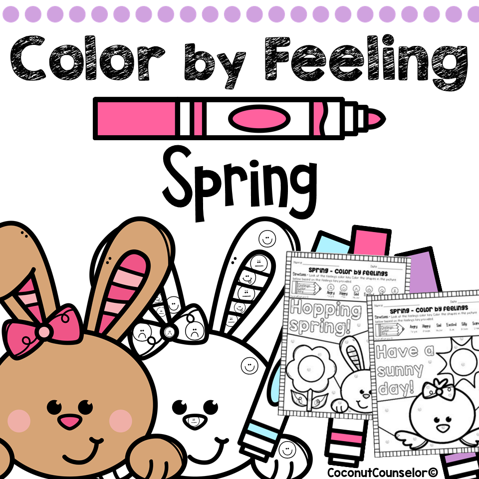 Spring Color by Feelings Worksheets