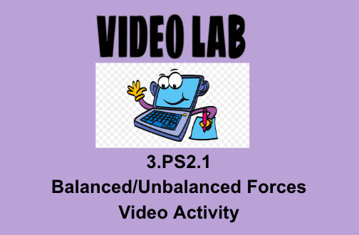 3rd Grade Science Video Lab Activity 3.PS2.1 Balanced/Unbalanced Forces