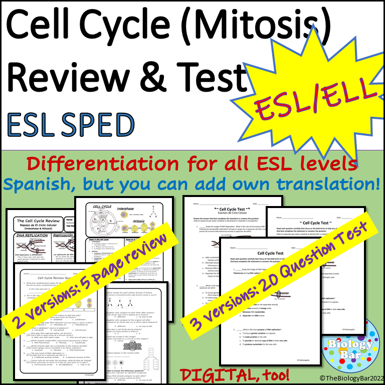 ESL Biology Cell Cycle Mitosis Review and Test