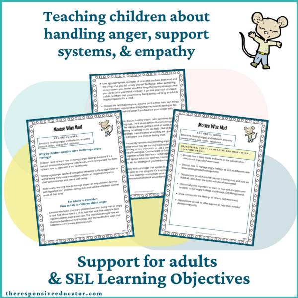 Mouse Was Mad Interactive Read Aloud Lesson Plan ELA SEL Activities ...