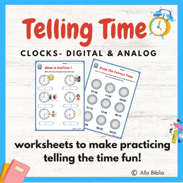 Telling Time to the hour and minute | Worksheets | Made By Teachers