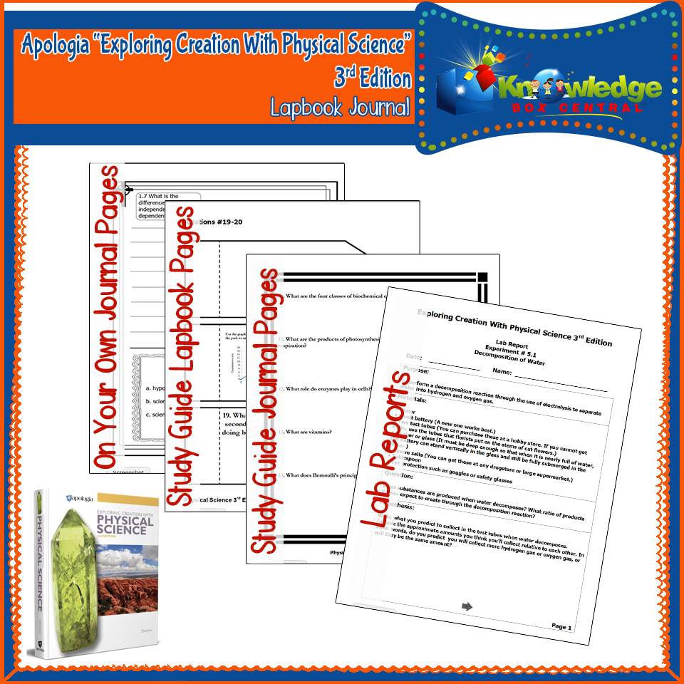 Apologia Exploring Creation With Physical Science 3rd Edition Lapbook Journal