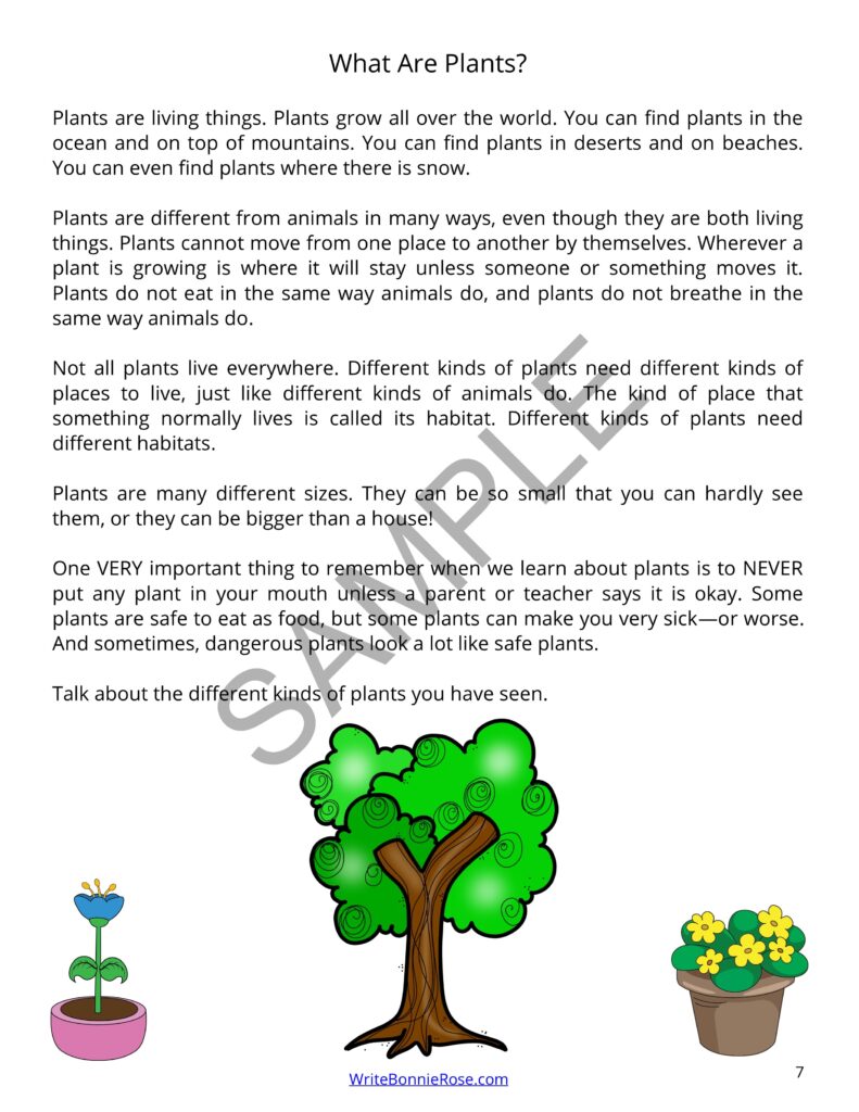 Learning About Science for Young Learners Plants Made By Teachers