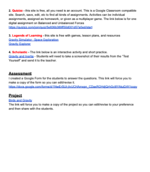 Complete Online Distance Learning Earth's Gravity 5.PS2.1, 5-PS2-1 ...
