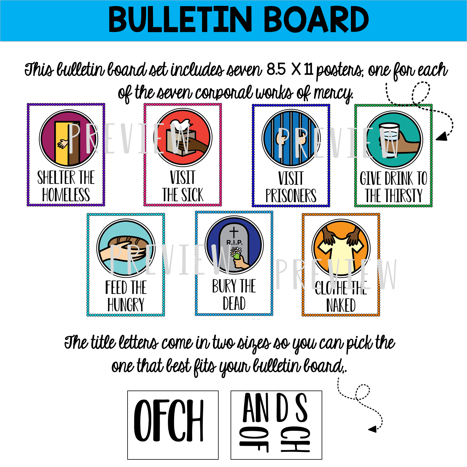 Christian Bulletin Board The Corporal Works Of Mercy Made By Teachers