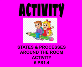 States of Matter & Processes Around the Room Activity OAS 6.PS1.4 NGSS MS-PS1-4