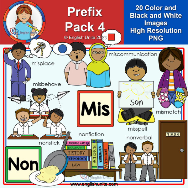 Clip Art Prefix Pack 4 (Non & Mis) Made By Teachers