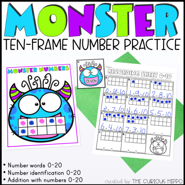 Ten Frames Number Practice Monsters Made By Teachers