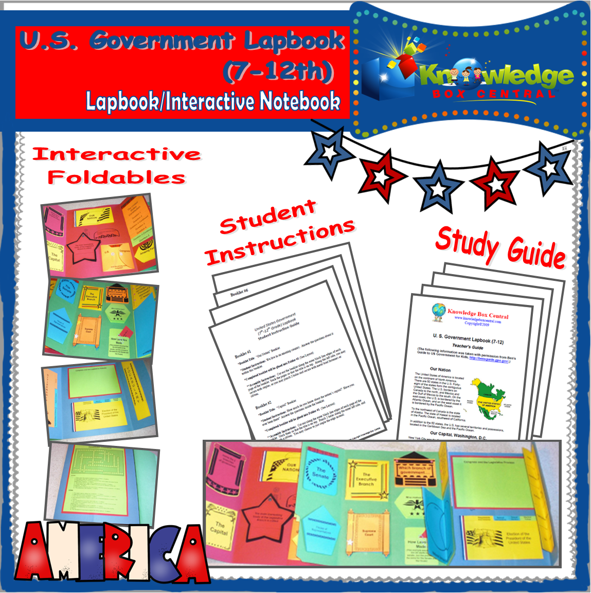 U.S. Government(7th - 12th) Lapbook / Interactive Notebook