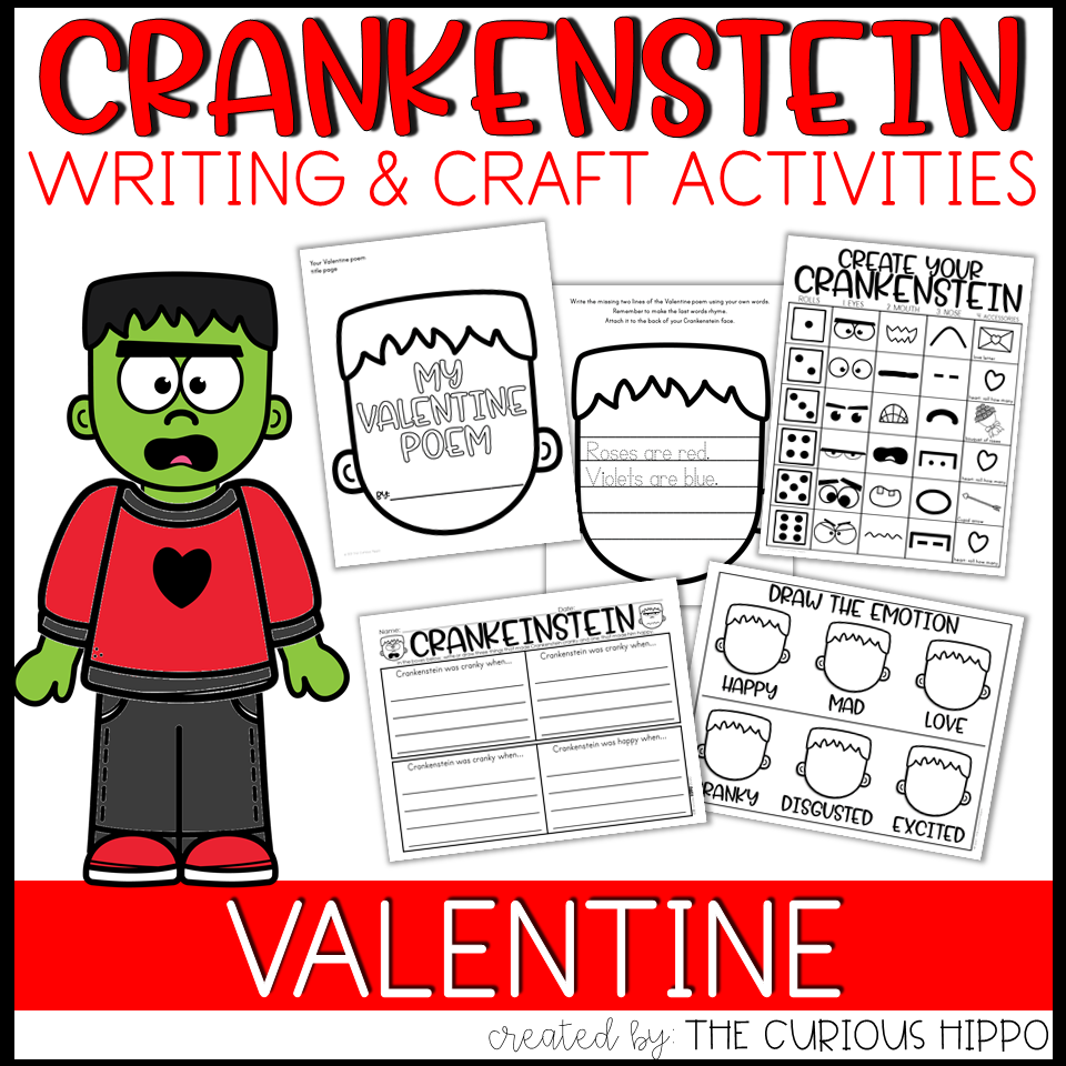 Crankenstein Valentine Writing and Craft Activities