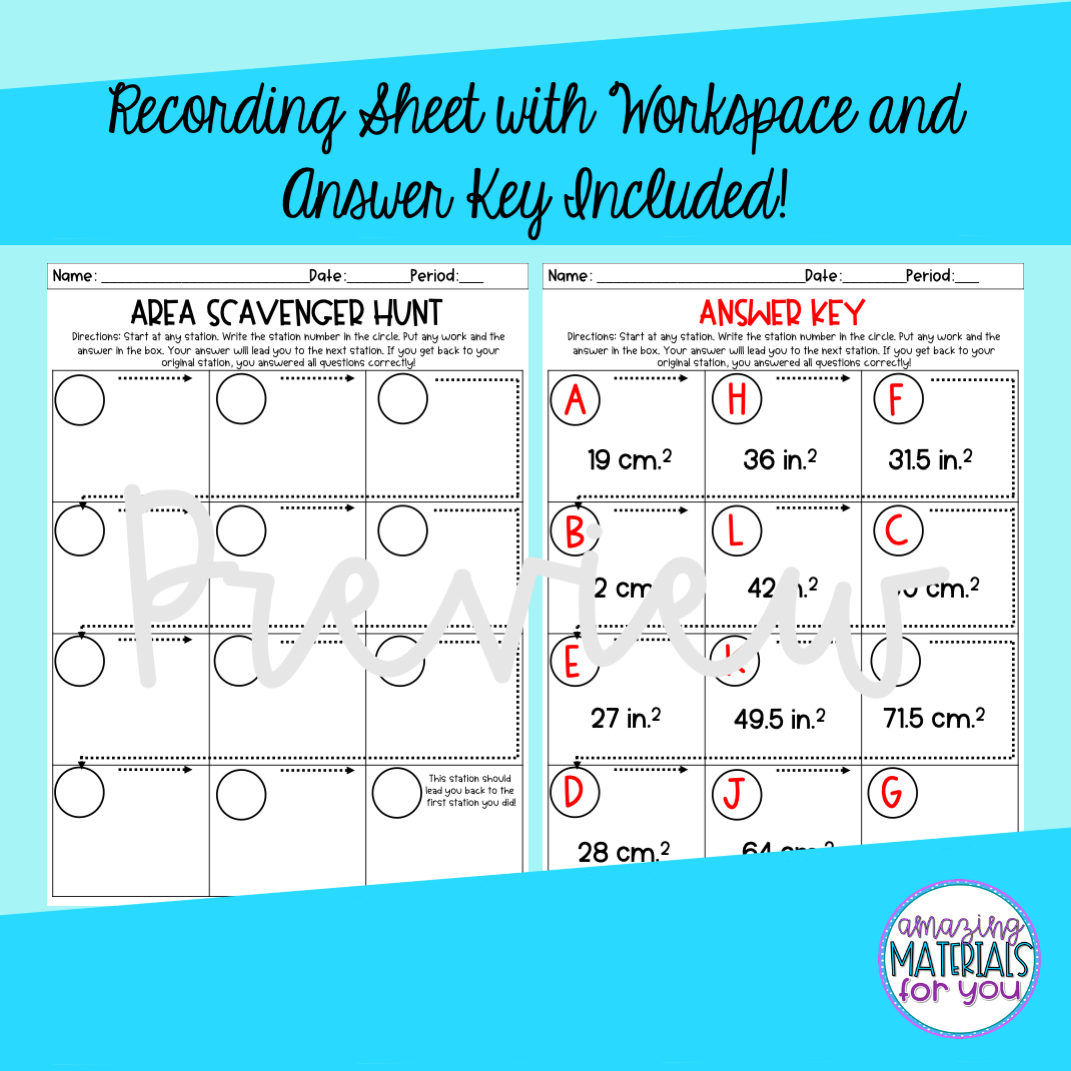 Area Scavenger Hunt | Made By Teachers