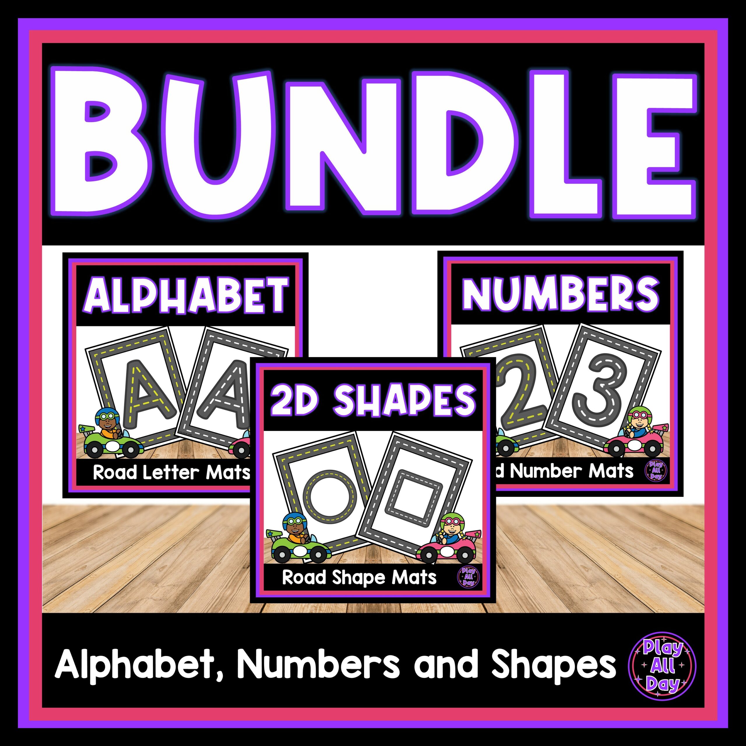 Road Mats BUNDLE Alphabet Numbers 2D Shape Posters Made By Teachers