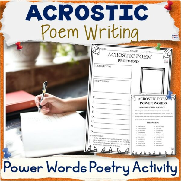 Acrostic Poem Writing Activities Power Words Poetry Templates Made By Teachers
