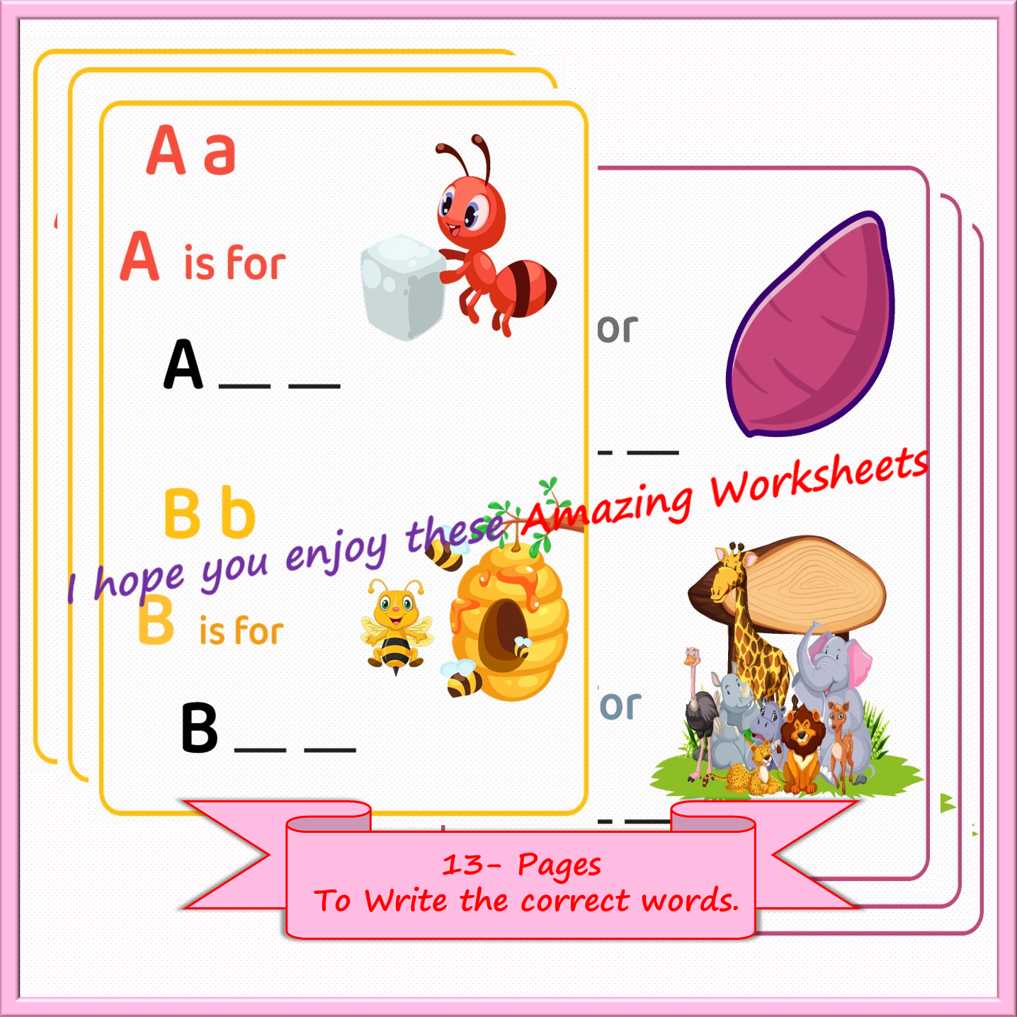 ABC worksheets, Learning to Write -3- Letters Words, Preschool ...