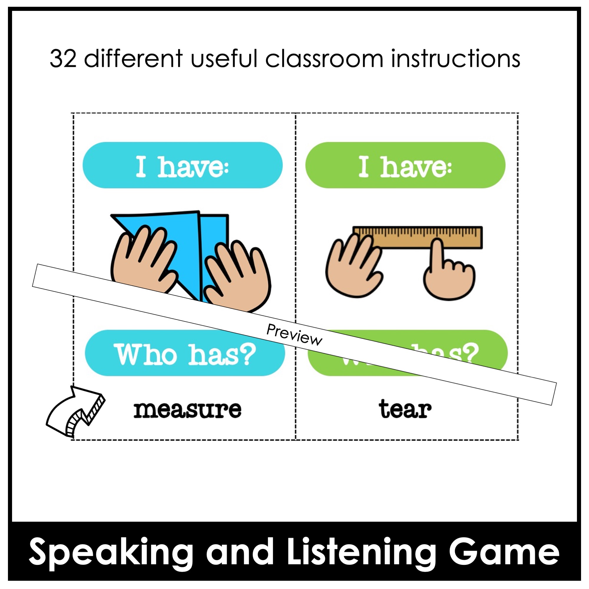 Classroom Instructions ESL Card Match Game I haveWho Has? Made By