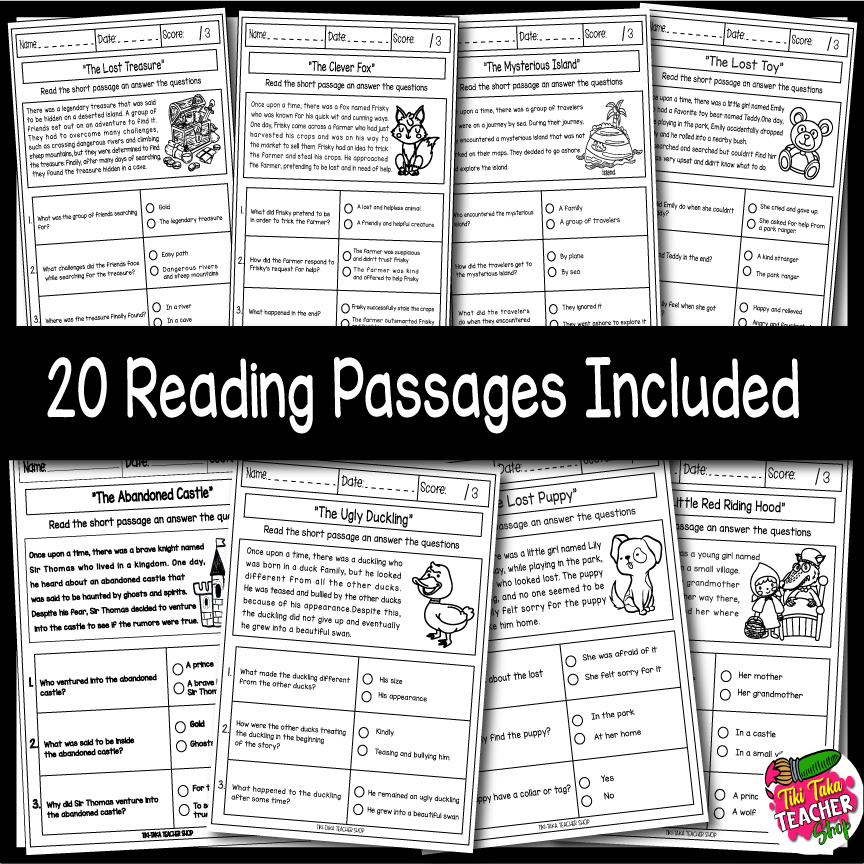 Reading Comprehension Passages First Grade Made By Teachers