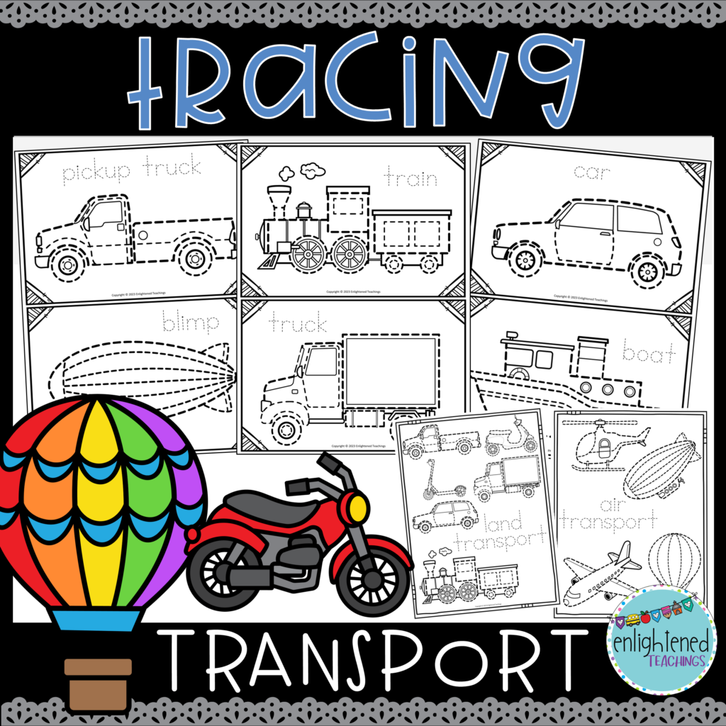 Transport Tracing Worksheets Fine Motor Activity Transportation Tracing