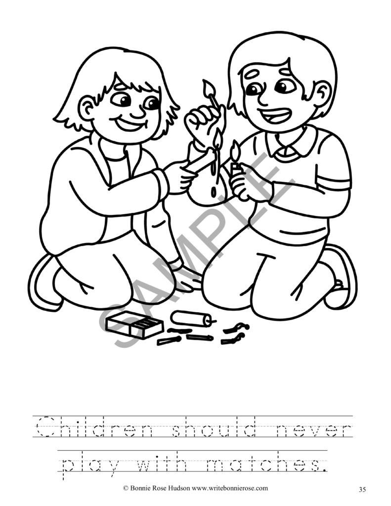 Fire Safety, Fighting, and Prevention Coloring Book-Level B | Made By
