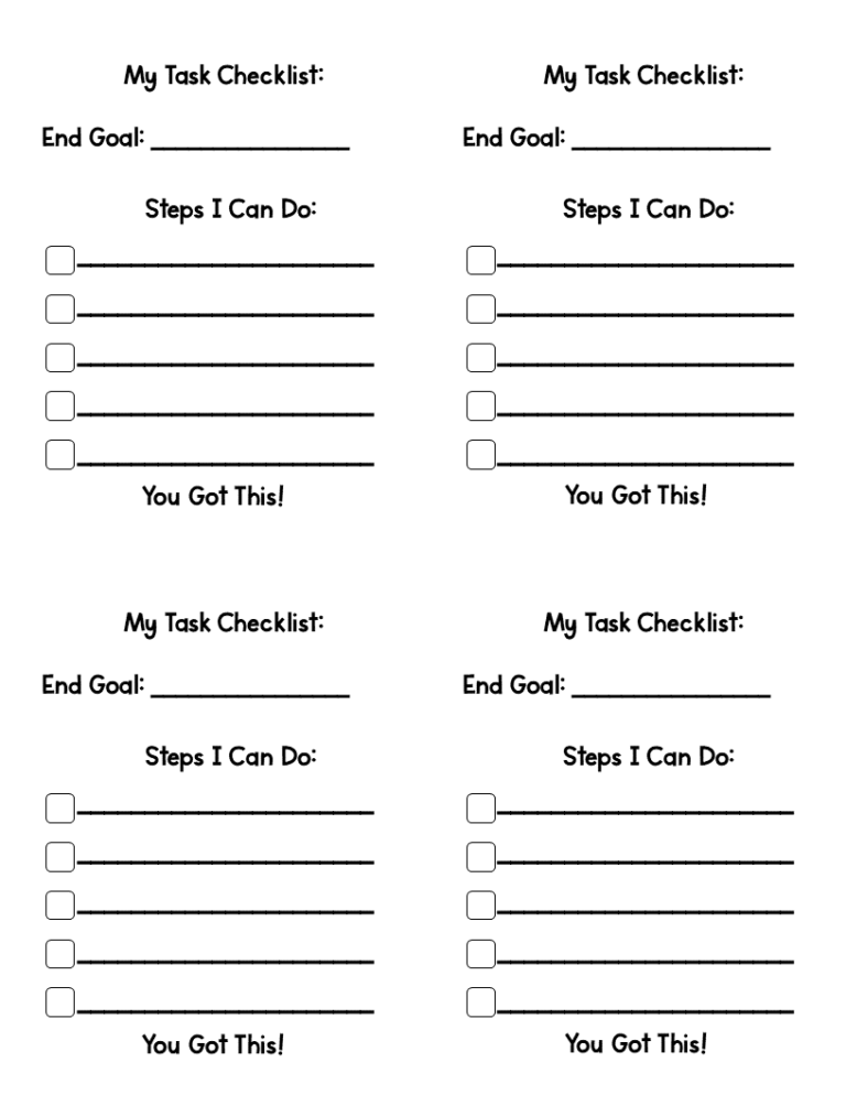 Printable Task Checklist Template for Students | Made By Teachers