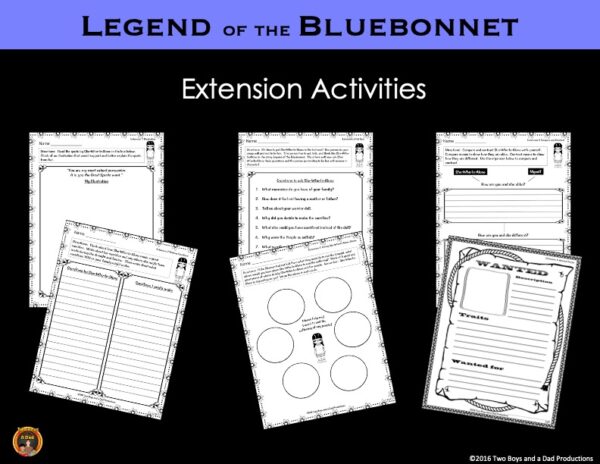 Legend of the Bluebonnet Literature Standards Support Worksheets Grade ...