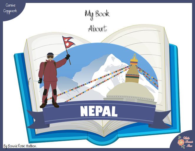 My Book About Nepal with Cursive Copywork
