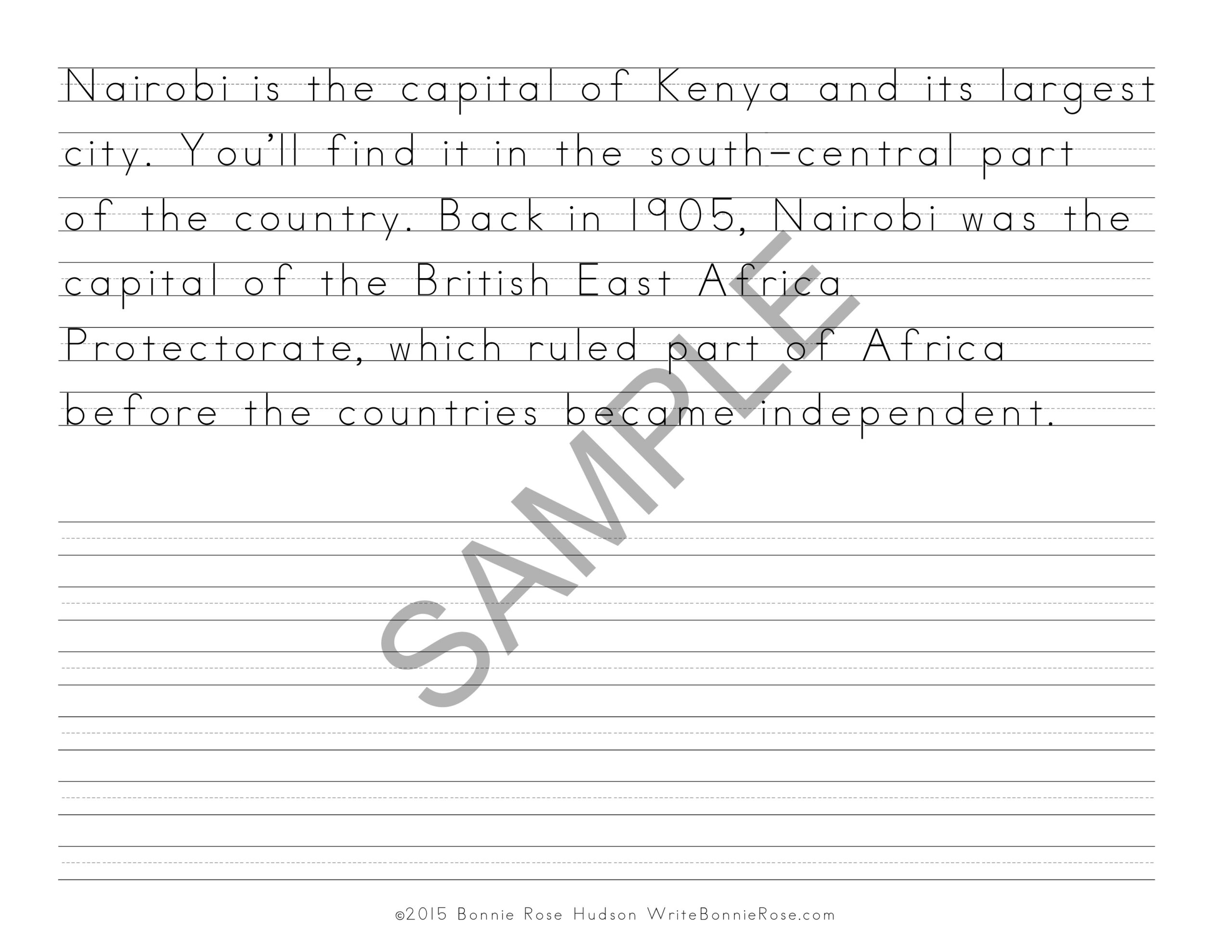 My Book About Kenya with Print Copywork Made By Teachers